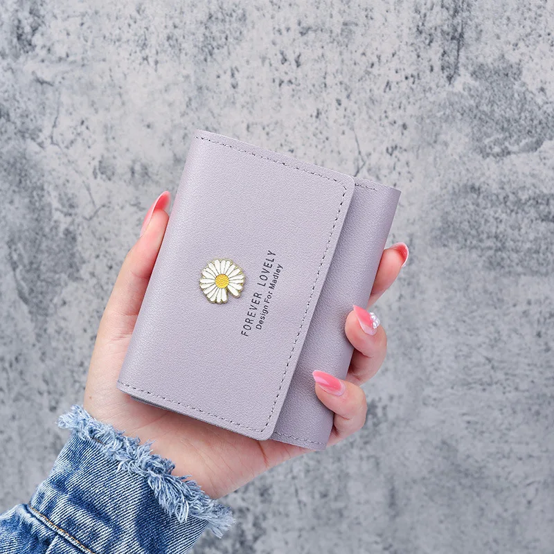 Korean Short MINI Wallet Female Spring New Arrival Pendant Thin Wallet Card Holder Small Fresh Student Buckle Coin Purse