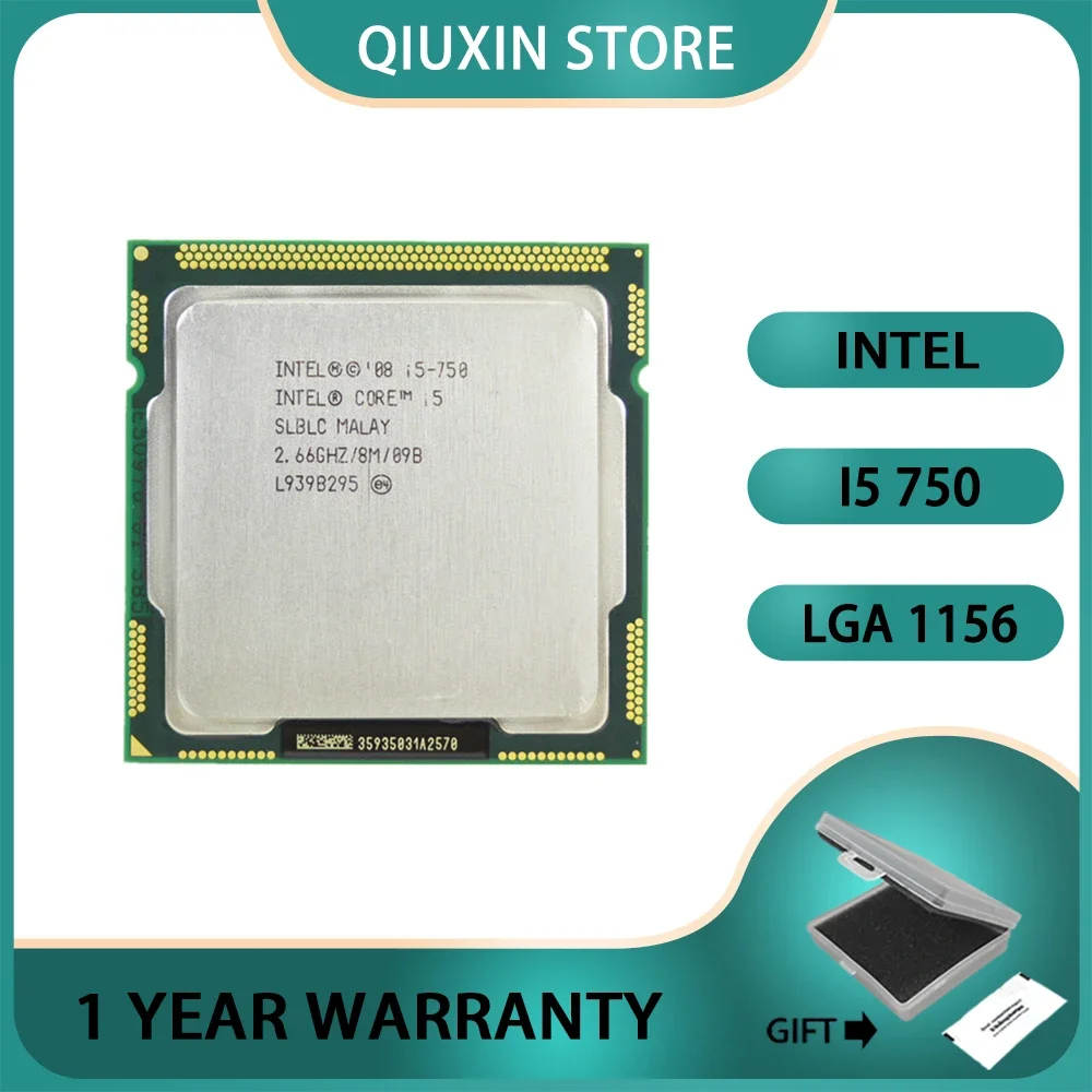 Processore Intel Core I5 750 Cpu Desktop I5-750 Lga1156 Originale 2.66Ghz 8Mb Di Cache