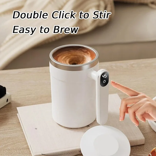 Automatic mixing cup, insulation, intelligent temperature measurement, magnetic electric portable coffee cup, milkshake cup 2