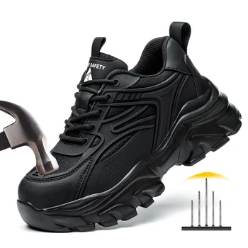 Scarpe antinfortunistiche da donna leggere Scarpe da lavoro comode Scarpe da ginnastica da donna con punta in acciaio Scarpe da lavoro da escursionismo estive femminili antiscivolo traspiranti