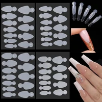 12Pcs/sheet Reused Soft silicone Pad French Line Nal Forma Dual Sticker Poly Nail Gel Duet System Dual Form for French Manicure 1