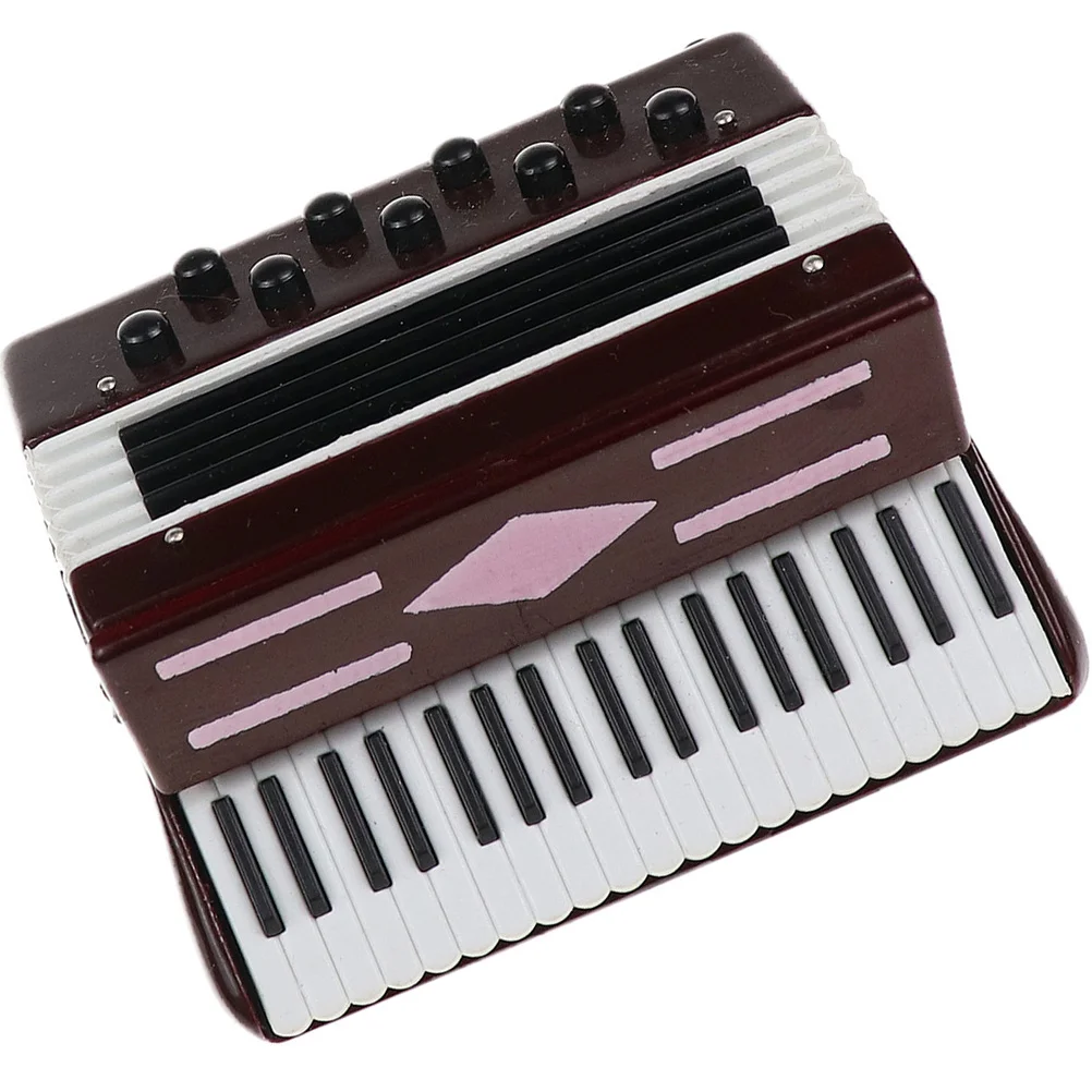 

Early Childhood Development Toy Kids Accordion Dollhouse Models Musical Instrument Ornament Red Basswood