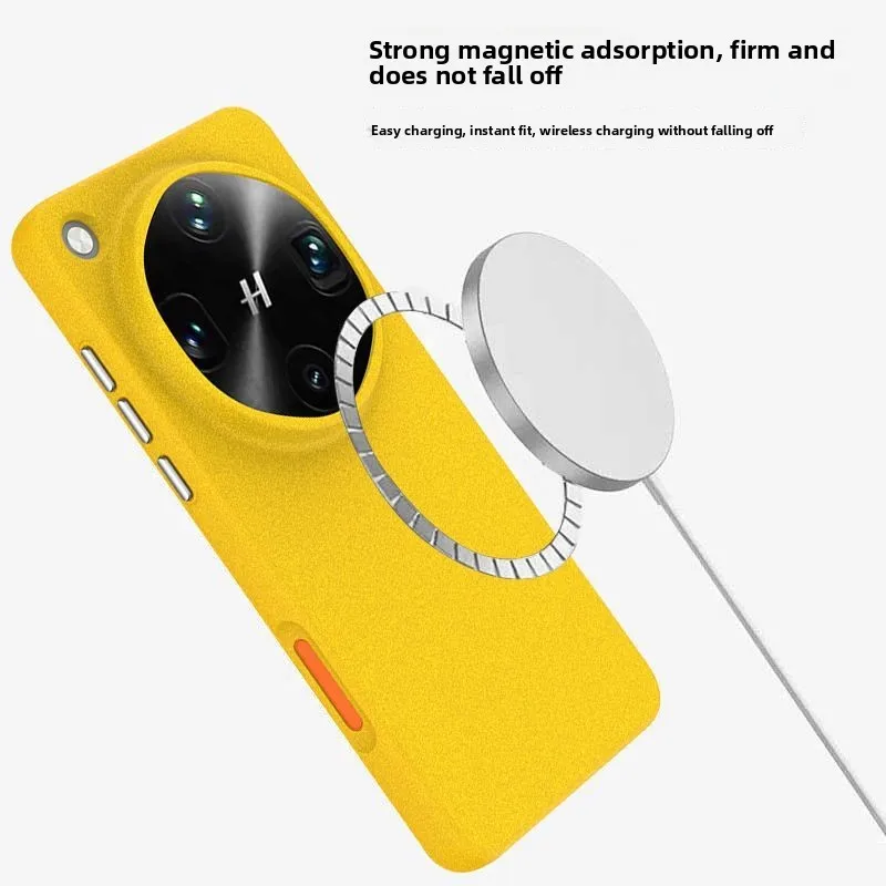 Rock Sand Texture Frosted Acrylic Shockproof Case with Built-in Magnetic Cover