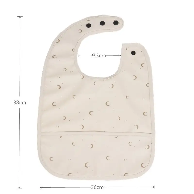 New European Baby Bibs Waterproof PU Feeding Cartoon Print Infant Baby Burp Cloths Sleeveless Drool Pocket Vests for Toddler