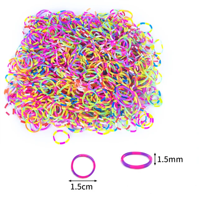 Double Color Rubble Loom Bands Bracelets Girl Gift Elastic Band Weaving  Lacing Bracelet Toy Necklace DIY Jewelry Making Accessor