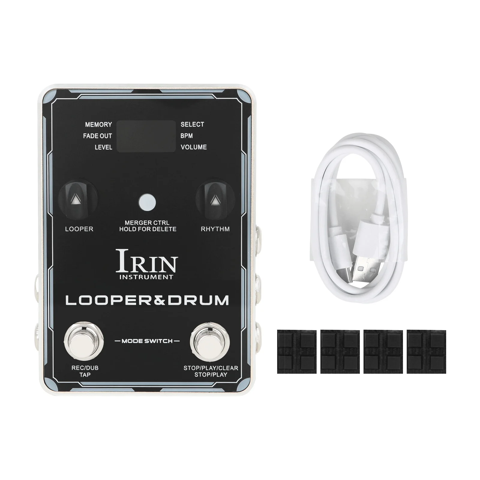 

IRIN педаль петлителя барабанная машина, педали для гитарных эффектов 44,1 кГц/24 бита, время записи 160 минут