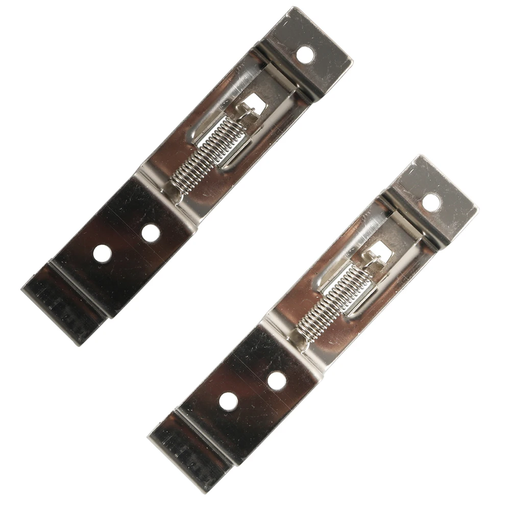 2 Pieces Trailer License Plate Holder Stainless Steel Spring Loaded Clips Brackets Numberplate Clamps