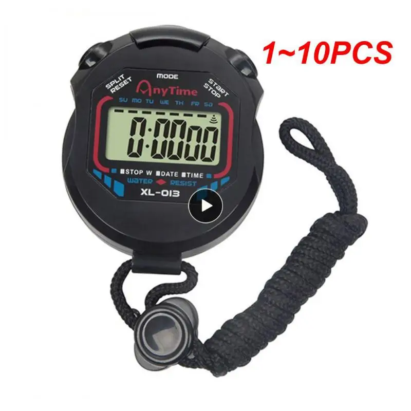 

1~10PCS Kitchen Timers Classic Digital Professional Handheld LCD Chronograph Sports Stopwatch Timer Household Stop Watch With