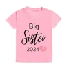 Big Sister Letter Printed Child Girls T-shirts Casual Loose Comfort Kid Tee Tops Short Sleeve Toddler Spring&Summer Kid Clothes 3