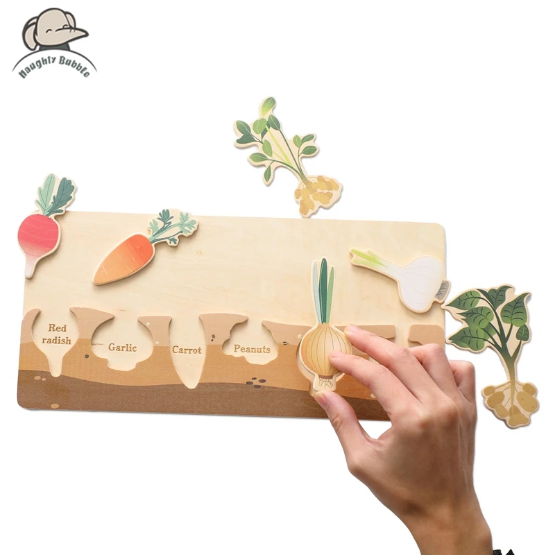 

Montessori Vegetable Toys Play Toys Organic Educational Toys Babies Learn Cognitive Toys Vegetable Cognition Wood Board Gifts