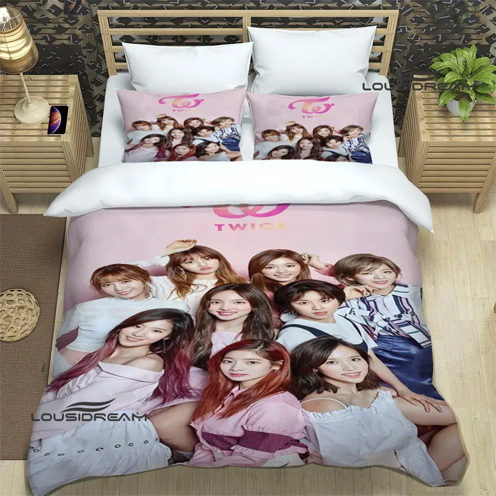 KPOP TWICE Combination Bedding Sets exquisite bed supplies set duvet cover bed comforter set  bedding set luxury birthday gift 3