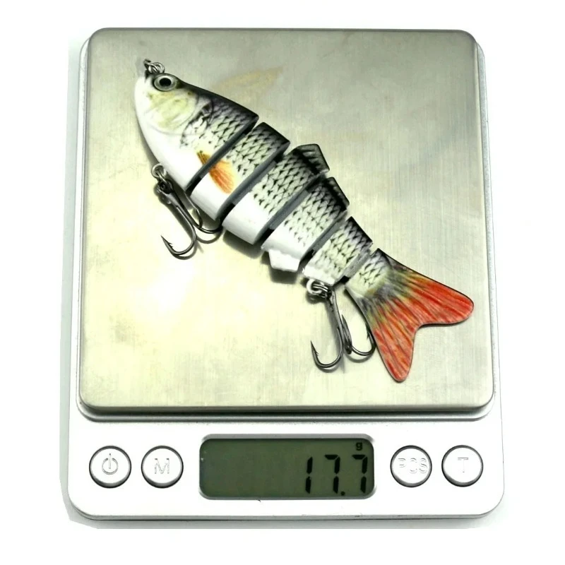 1pc Fishing Lure  Fishing Bait Fishing Lure 5 Segments Crank 3D Eyes Fish Shape Tackle Hook