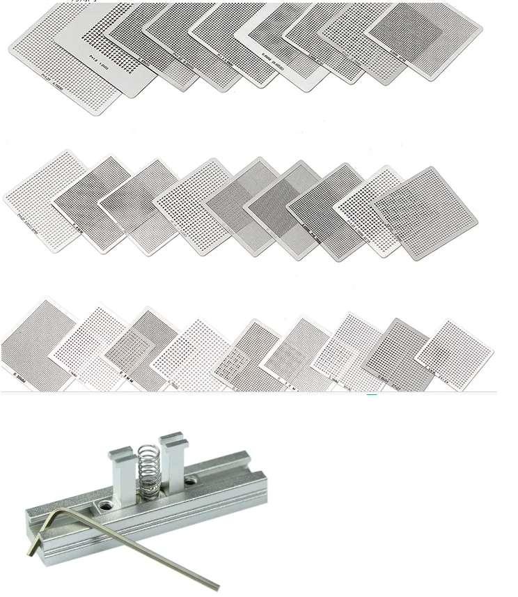 

27pcs BGA universal steel mesh can be directly heated notebook desktop ball planting table bead planting mobile phone tin plate