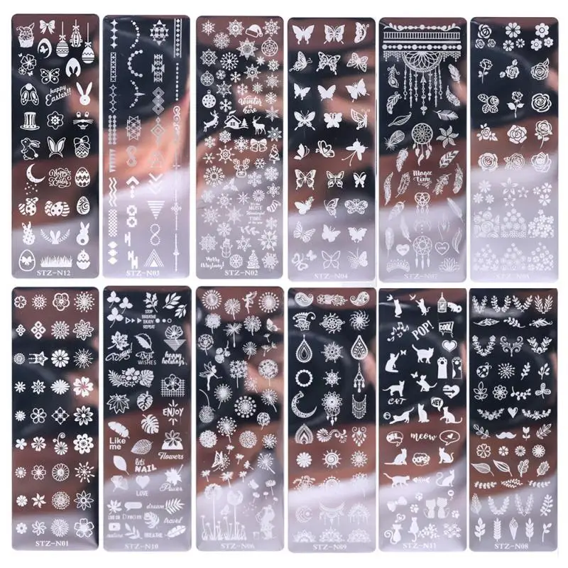 Festive Christmas Nails Stamping Plate Snowflakes Winter Holiday Joy Design Printing Stencil Templates Manicure Tool #Xmas-2022 5