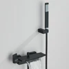 Black Waterfall Bathtub Shower Faucets Wall Mount Shower With Handheld Shower Mixer Tap Faucets Hot Cold Bath Shower Tap 3