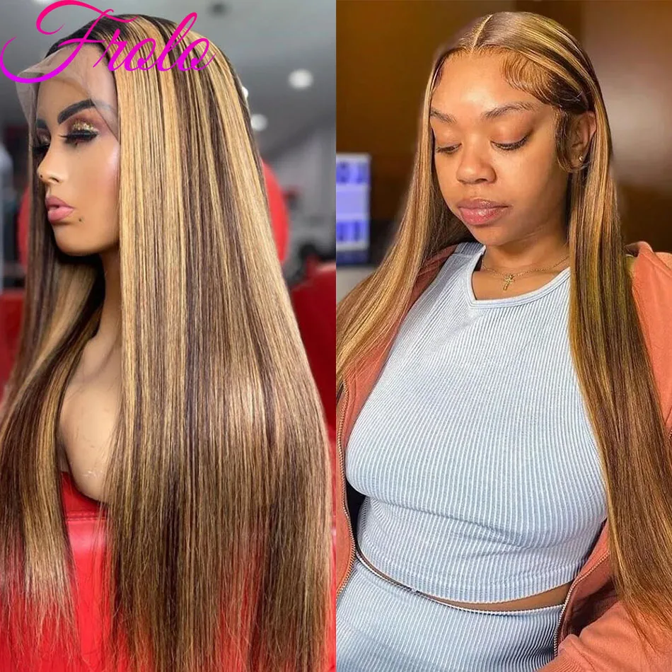 Bone Straight Wig in Ombre Honey Blonde - 250 Density