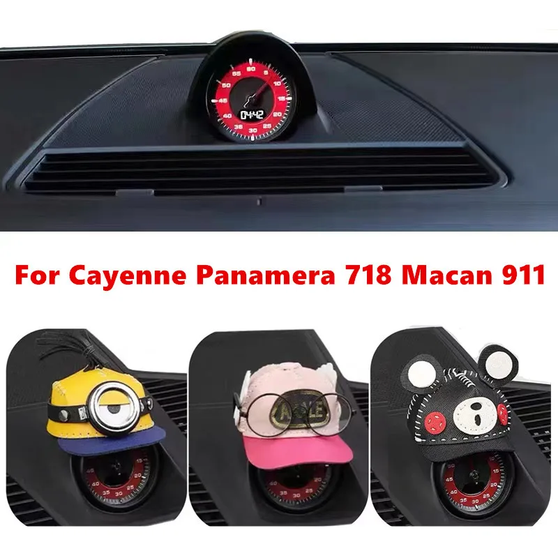 

Модная шляпа, автомобильный компас, секундомер, отделка для Porsche cayera 718 Macan 911 boxenne, украшение для салона приборной панели