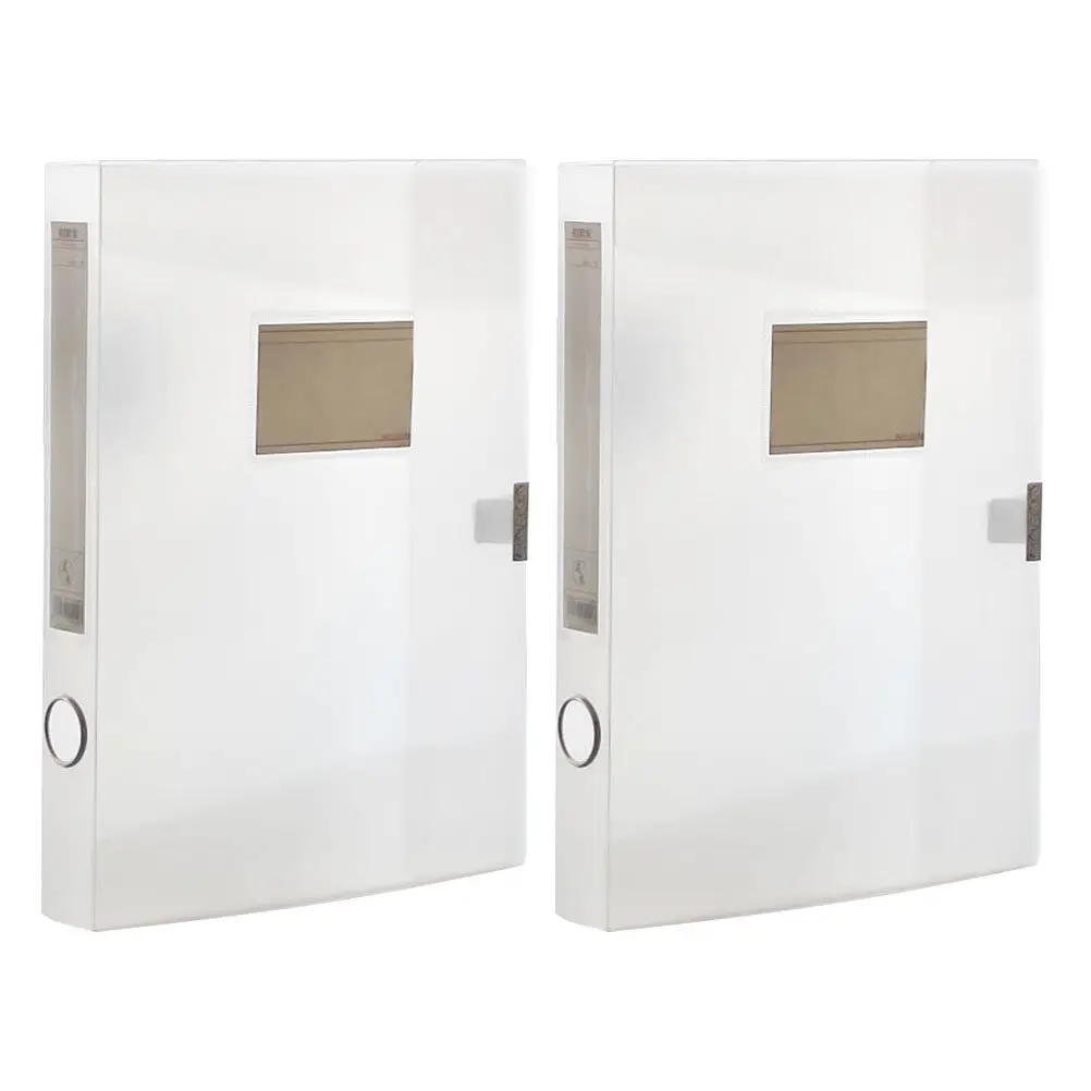2Pcs PVC 문서 파일 상자 A4 크기 투명 데스크탑 주최자 서류 증명서 잡지 사무실 홈 스토리지 케이스