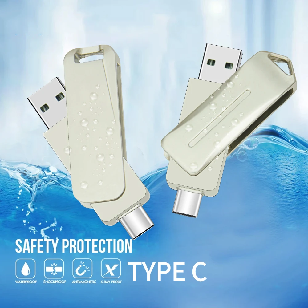 U 디스크 C타입 USB 2.0, 휴대폰 컴퓨터 상호 변속기, 휴대용 USB 플래시 디스크, 고속, 32GB, 64GB, 128GB, 로트당 10 개
