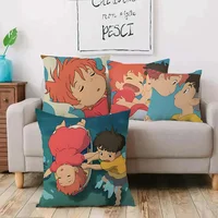 Cute Cartoon Ponyo Pillow Covers Cartoon Sofa Decorative Home Double-sided Printing Short Plush Cute Cushion Cover 2