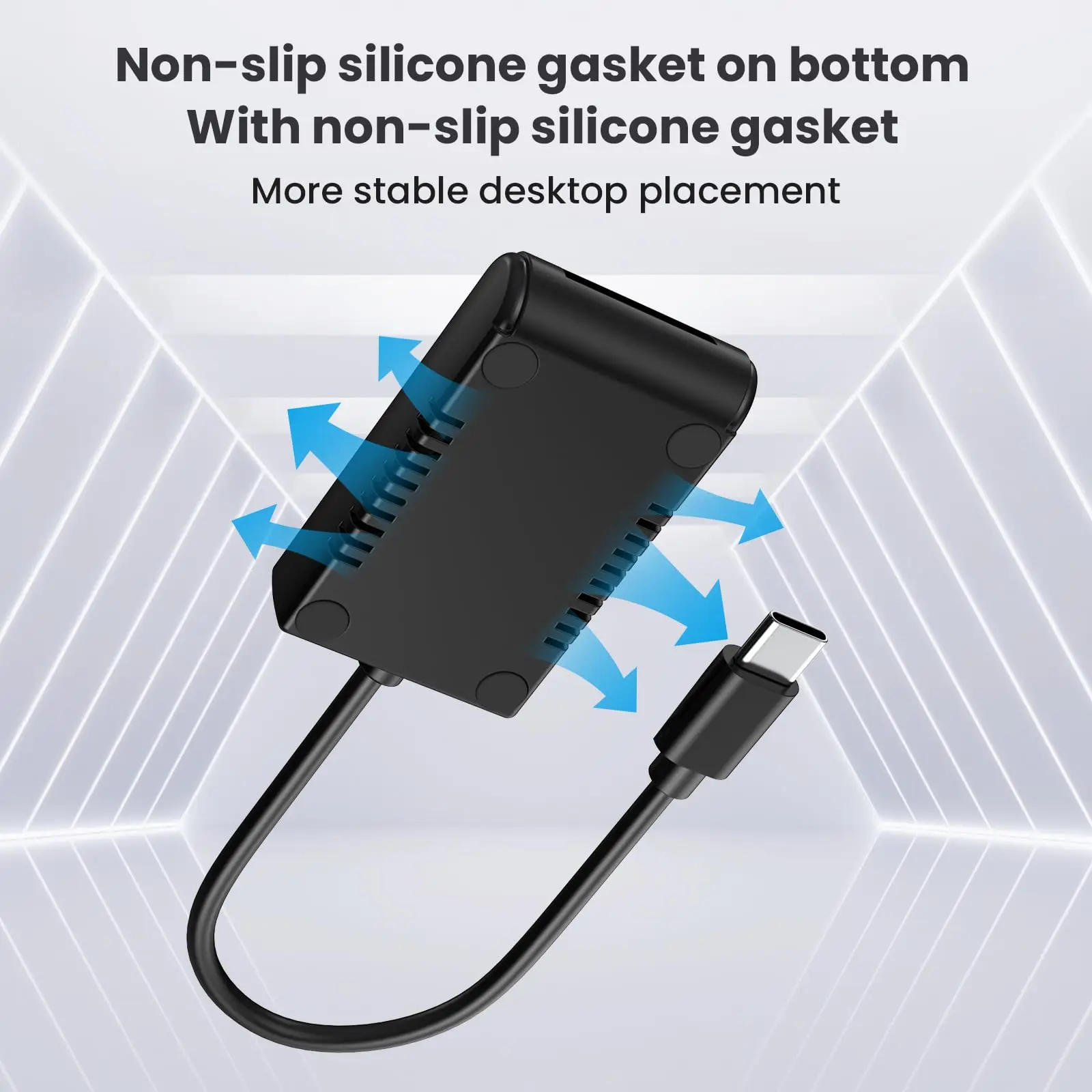 한노드 M.2 SSD 케이스 10Gbps 듀얼 M.2 SATA/NVMe SSD-USB 3.1 외장형 인클로저 타입 C SSD 어댑터 (NVMe PCIe NGFF SATA 박스용)