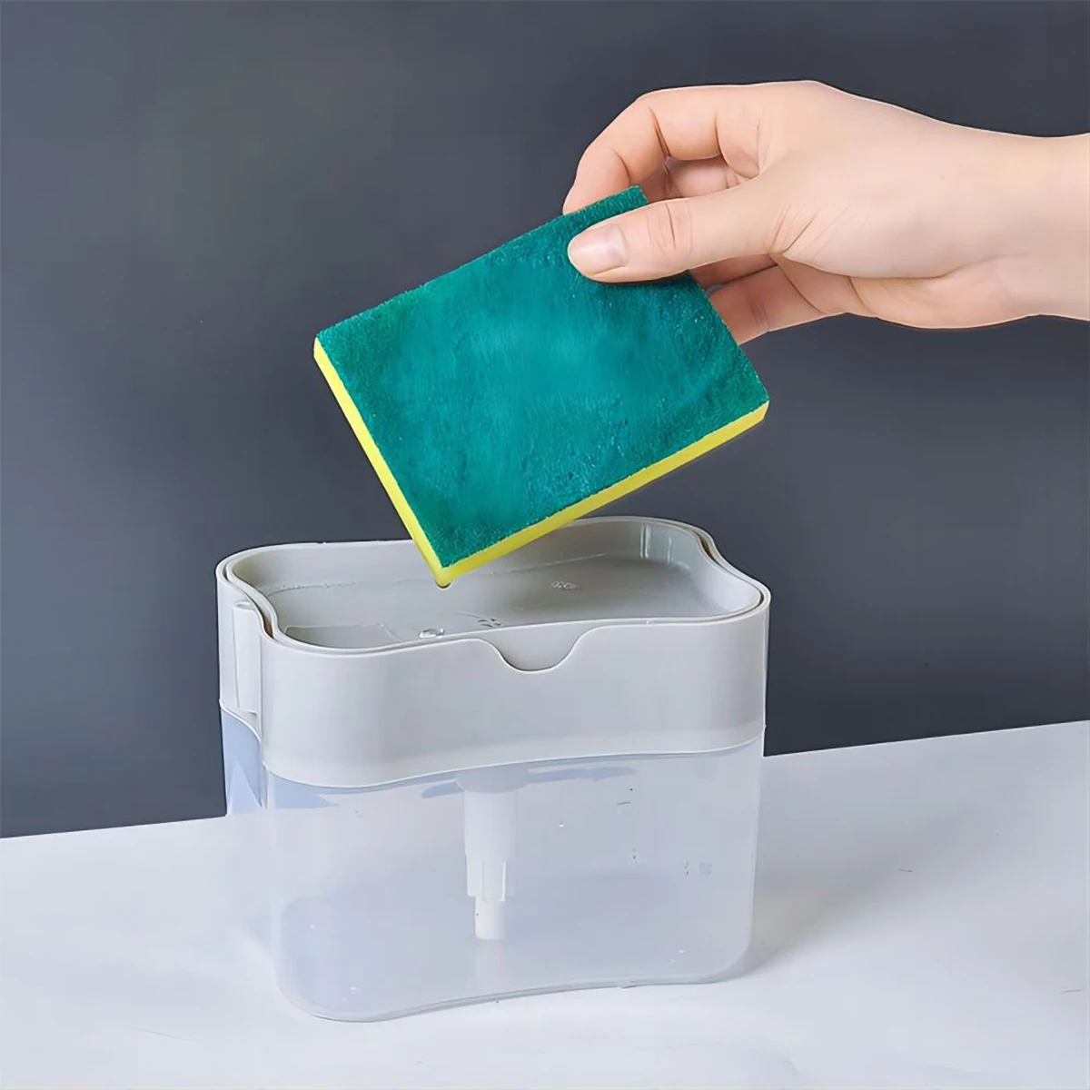 1 Dish Detergent Dispenser Kitchen Detergent Press Portable Soap Dispenser Pak Clean Cloth Dishwashing