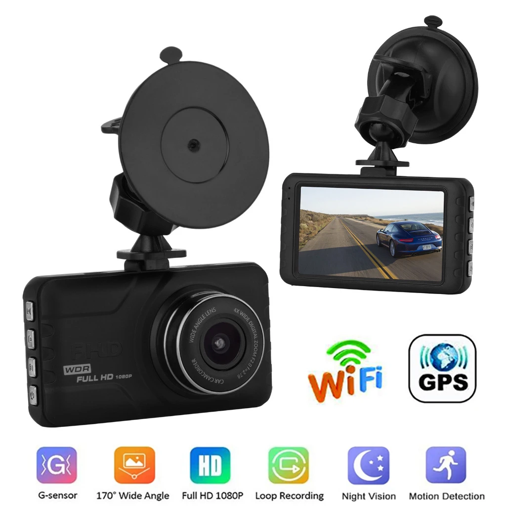 

Car DVR WiFi Dash Cam Full HD 1080P Rear View Vehicle Camera Video Recorder Black Box Auto Dashcam GPS Logger Car Accessories