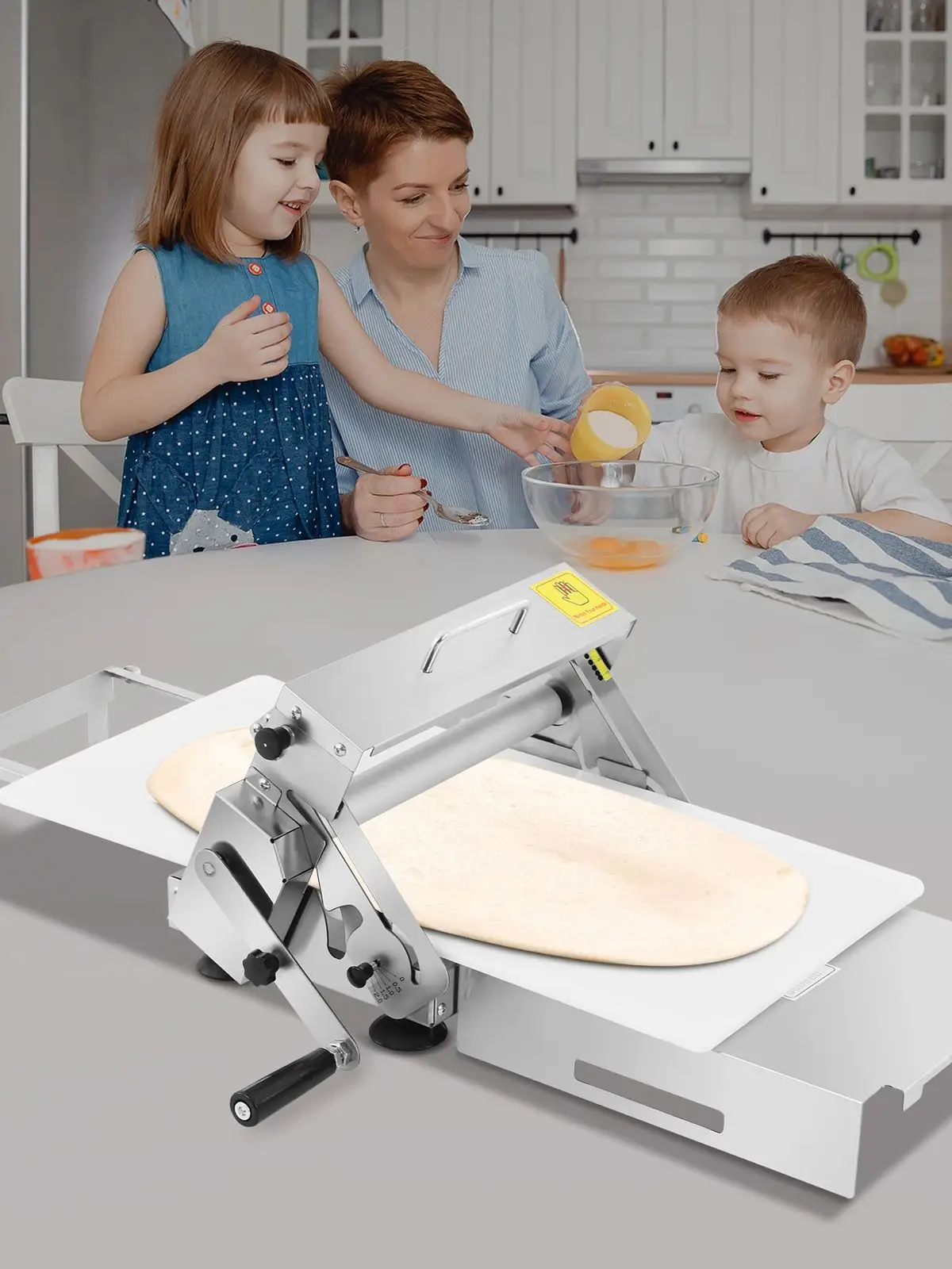 Teigausrollmaschine mit Einstellbarer Dicke Energiesparende Effiziente Manuelle Teigwalze für Geschäfte/Food Courts/Cafeterien – Detail 4