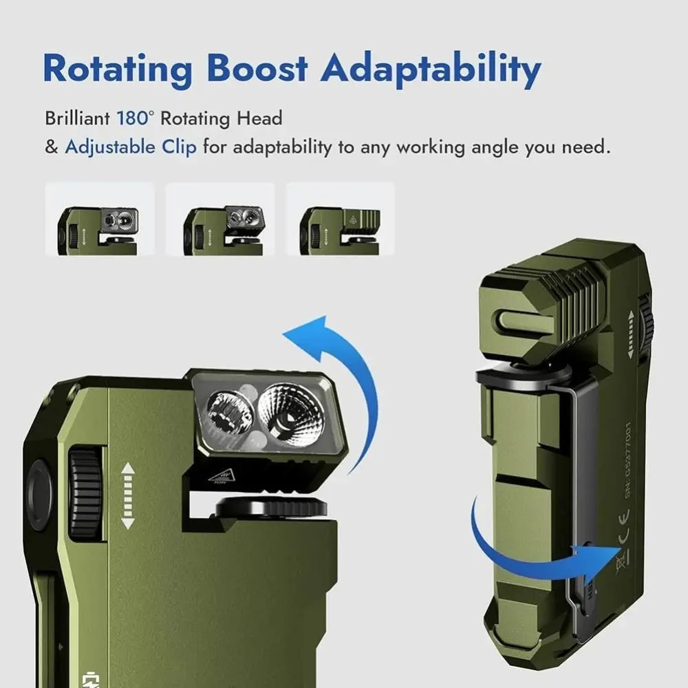 G5 Rechargeable Keychain Flashlights with 180° Rotation & Dual Light Magnetic EDC Torch Ultra Bright Camping Lantern for Outdoor