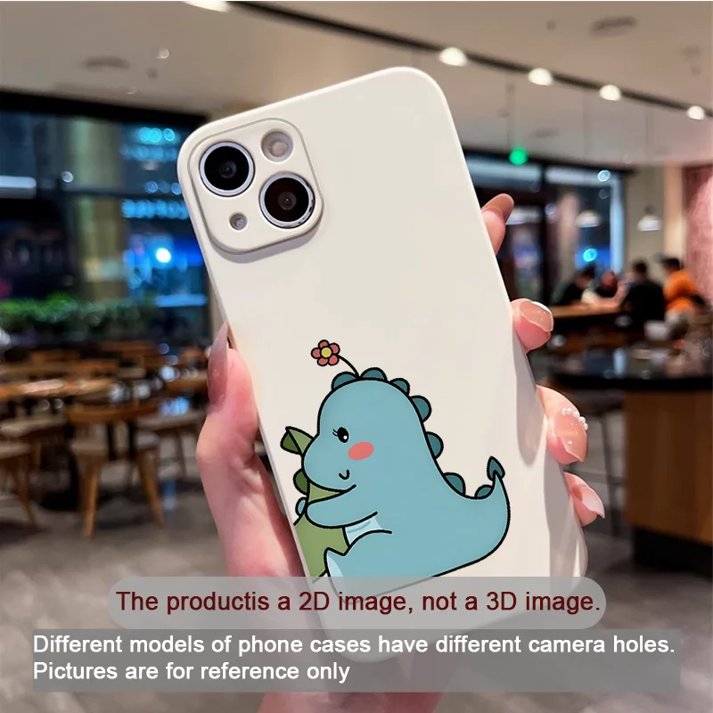 Charming Green and Pink Dinosaur Couple Soft Phone Case Paired s