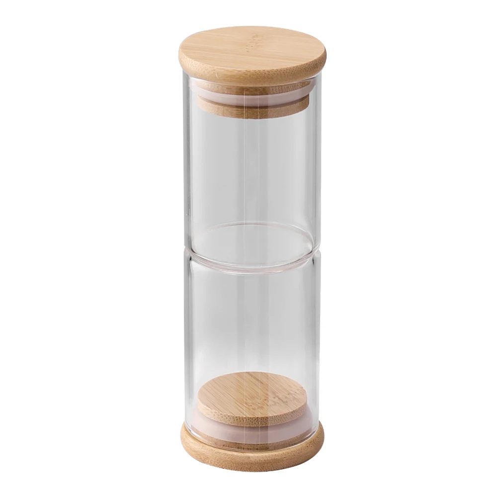 12Pcs Glass Spice Jar Set with Bamboo Lids Kitchen Storage Bottle: 3 - 5 Days Free Delivery Only UK