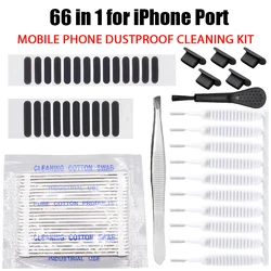 Smartphone Cleaning Kit with Dust Mesh Stickers and Precision Tools (66PCS for IOS Port)