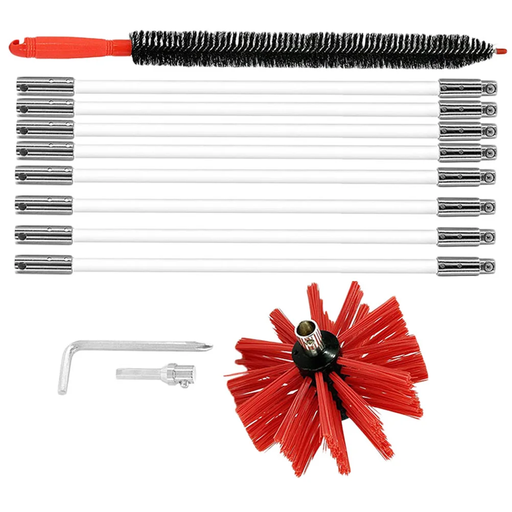 

1 Set of Chimney Cleaner Cleanser Dryer Duct Cleaning Kit Chimney Brushes Long Handle Supplies Nylon Vent Cleaner Air Tools