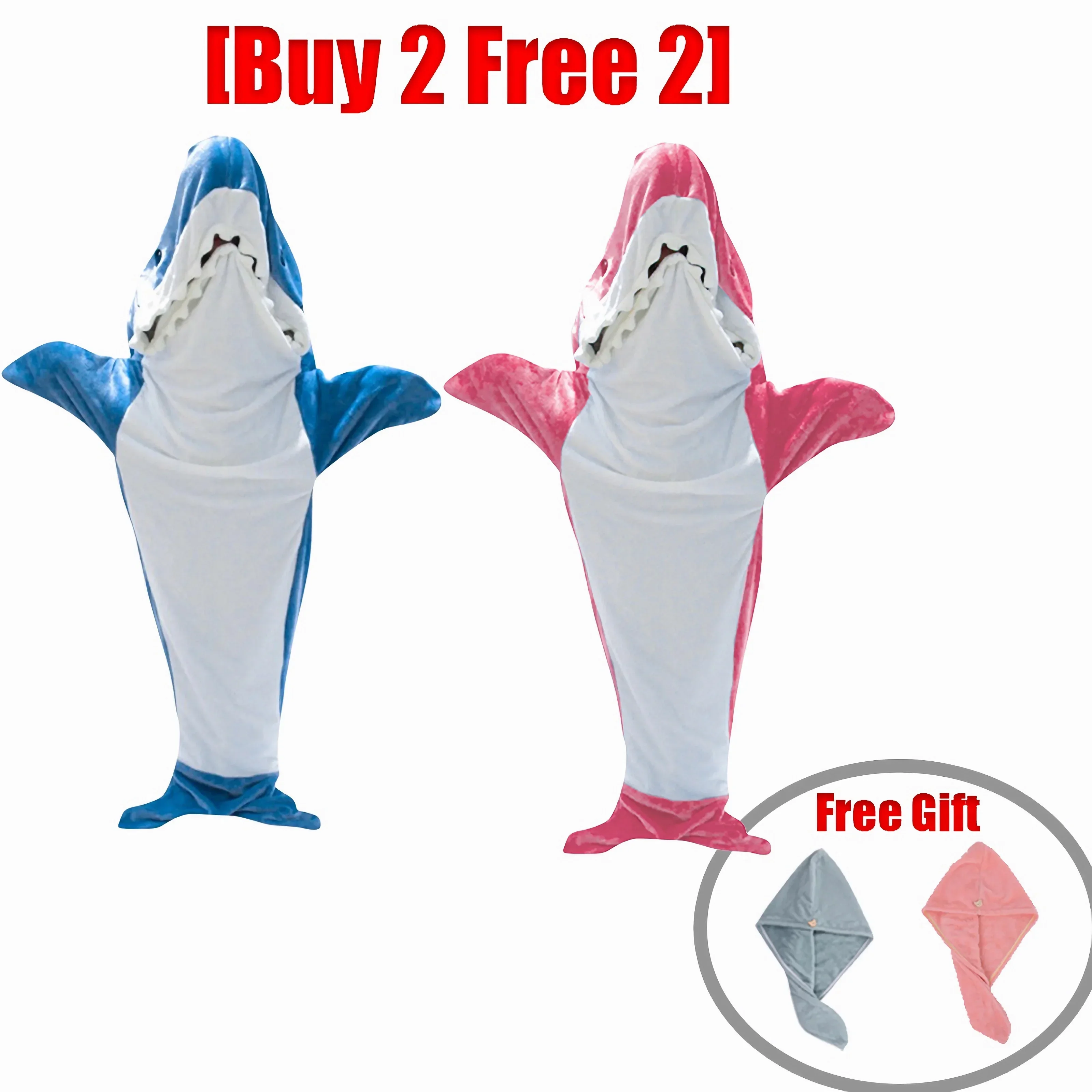 Shark Blanket Adult Hoodie Sleeping Bag One Piece Nightwear Buy 3 Free 3