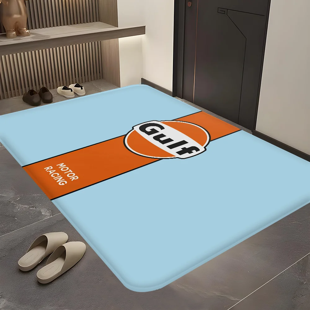 Gulf Racing Car Entrance Door Mat Washable Non-Slip Living Room Sofa Chairs Area Mat Kitchen Welcome Doormat 2