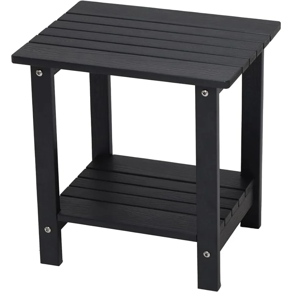 

LISM Byzane двойной Adirondack боковой стол, наружный стол для внутреннего дворика, сад, лужайка, спутник для помещений и улицы, черный