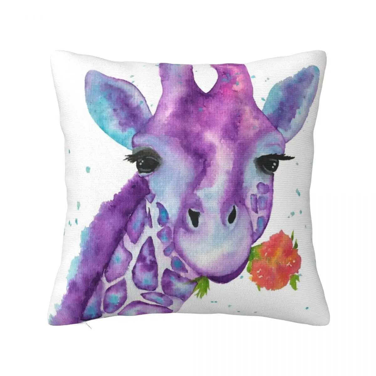 

Zoya, the Purple Giraffe Watercolor Throw Pillow luxury throw pillow covers luxury decor christmas supplies Couch Pillows