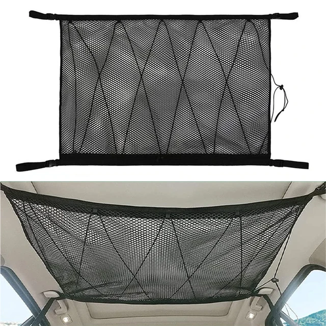 Filet de rangement de plafond de voiture SUV, sac de toit de voiture, filet  de cargaison intérieur, sac en maille respirant, rangement automatique,  accessoires d'intérieur - AliExpress