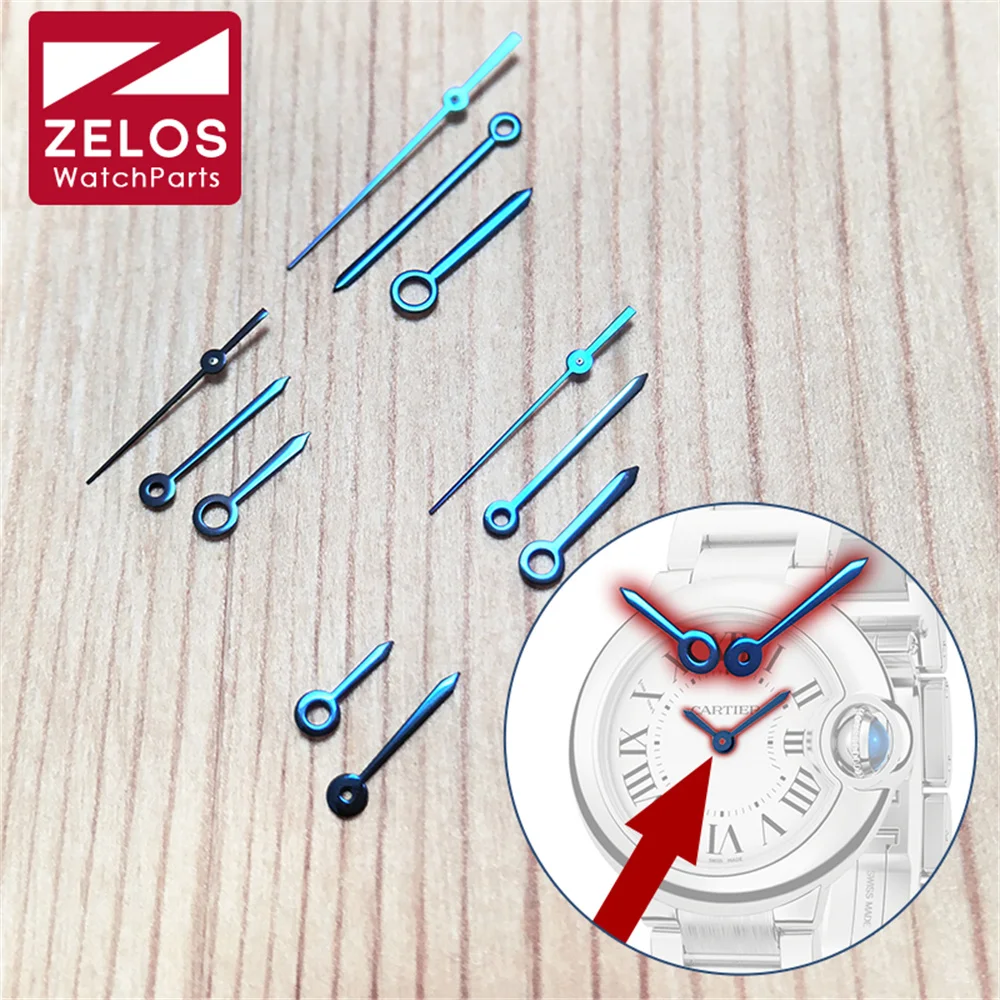 Mani Di Orologi Blu Arrosto Per Orologio Con Movimento Cartier Ballon Bleu Cal.057 Cal.049 Eta2671