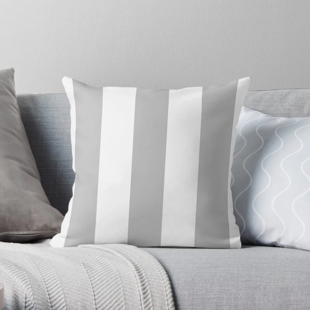 

Silver Gray And White Stripes Throw Pillow Pillow Covers Decorative Cushions Home Decor