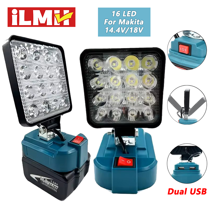 For Makita 14.4V-18V Li-ion Battery Lantern Outdoor Flashlight 4 Inch Cordless LED Work Light Camping Lamp Emergency Lighting