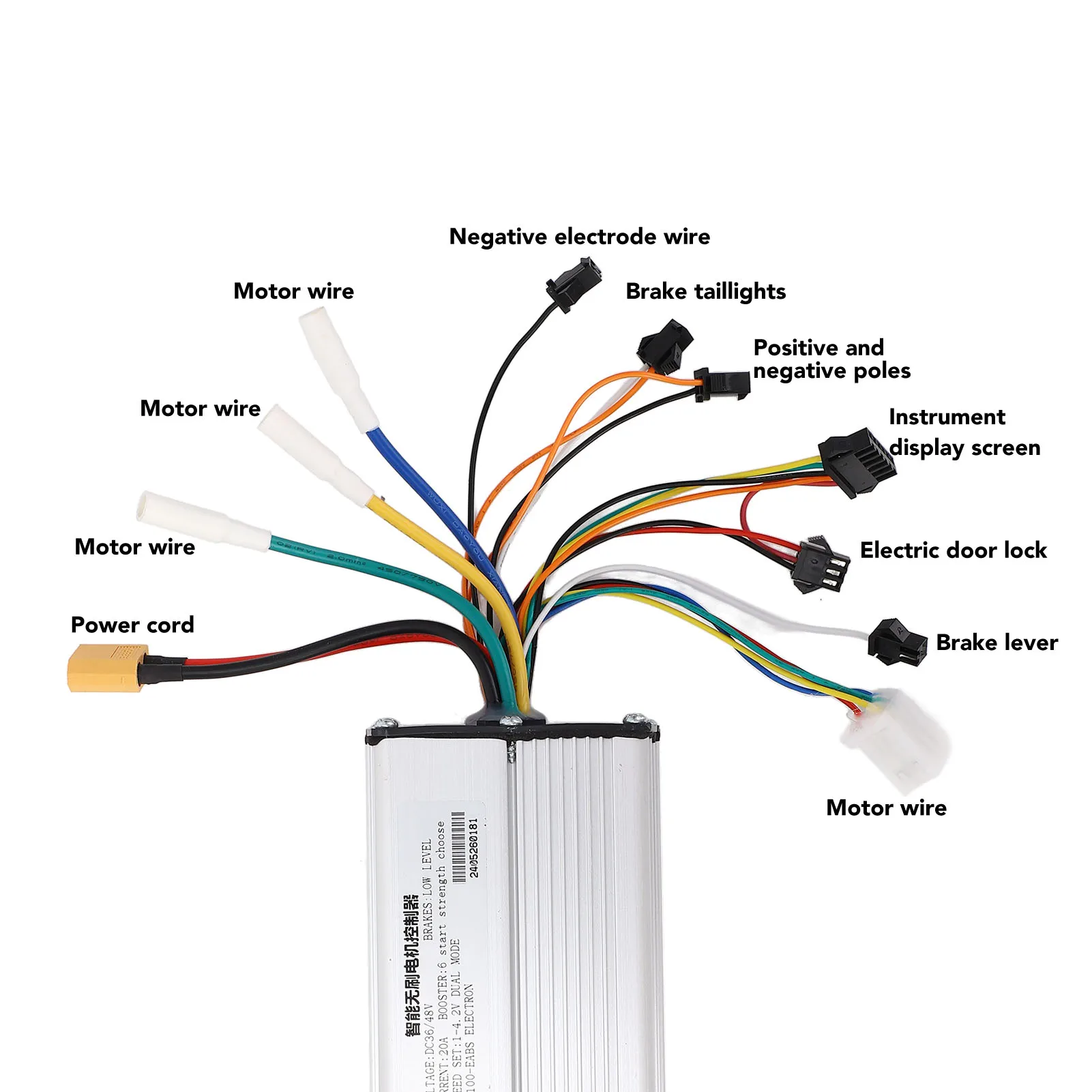 High-Performance Aluminum Alloy Brushless Motor Controller for Electric Scooters, 36V/48V, 20A