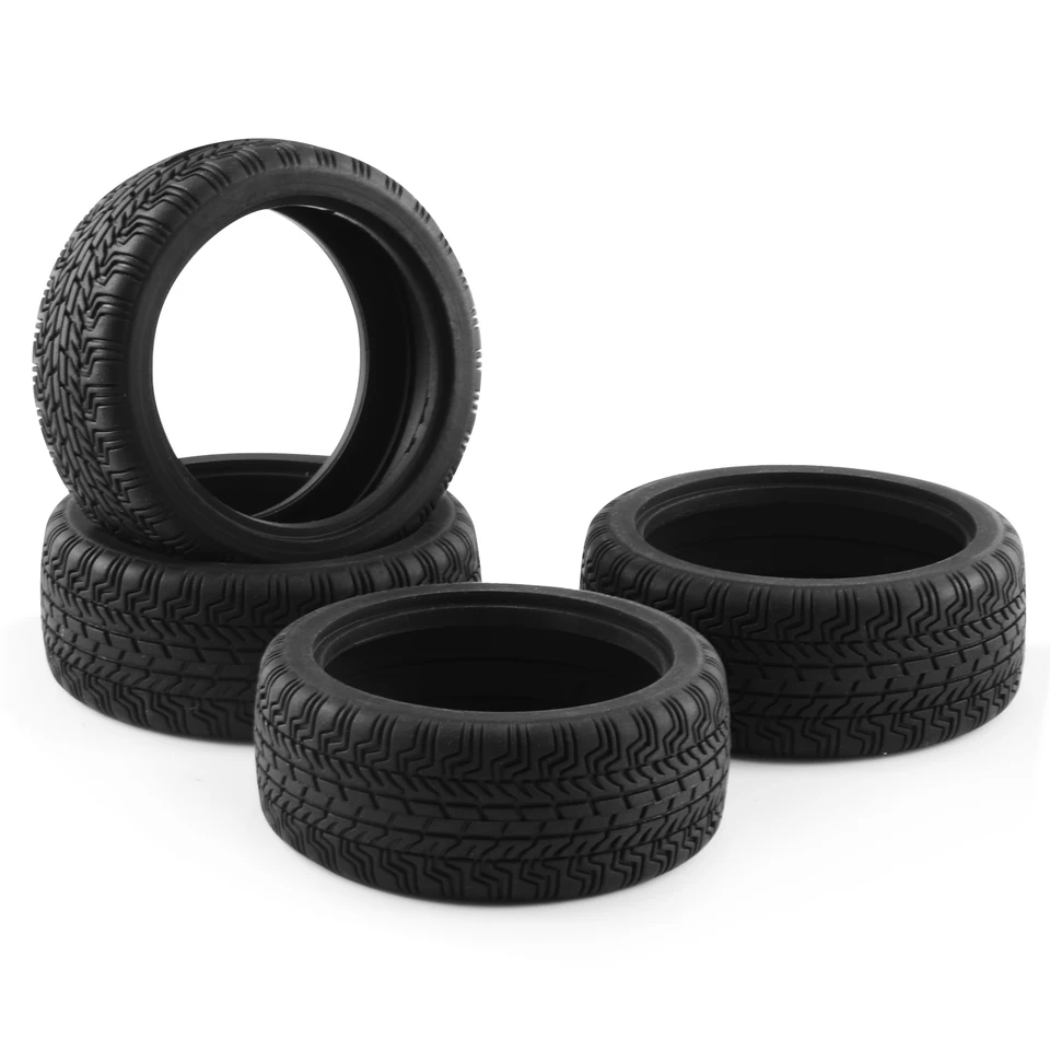 SHALUOMAN 4PCS Soft Rubber Tires With Foam Insert - 65mm RC On-Road Tires For 1/10 1/12 Traxxas, HSP, Tamiya TT02