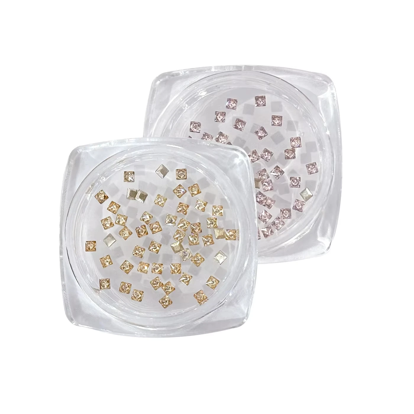 50PCS 1.5MM 스퀘어 3D 지르콘 네일 아트 라인스톤 크리스탈 다이아몬드 네일 장 액세서리 매니큐어 용품 재료
