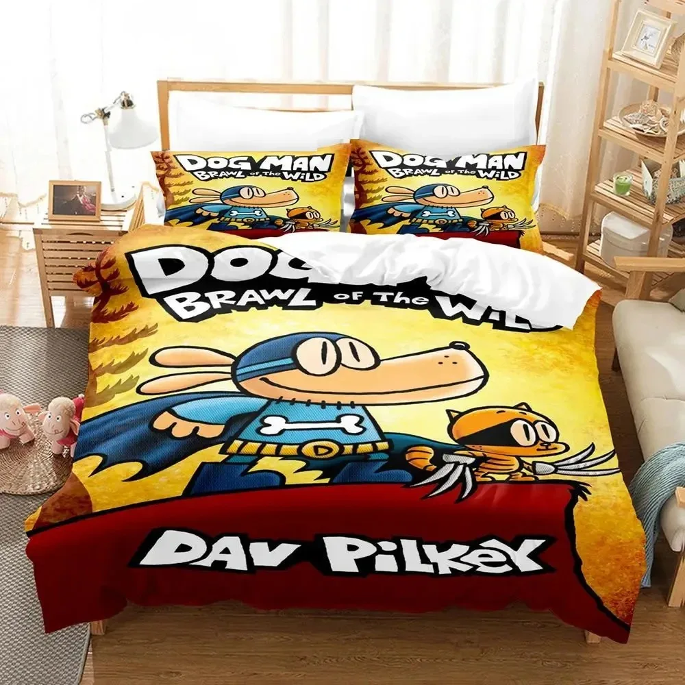 3D Print Cartoon Dog Man Bedding Set Quilt Bed Cover Comforter Duvet Cover Pillow Case 2-3 Pieces Sets Kids Adult Bedroom Decor 3
