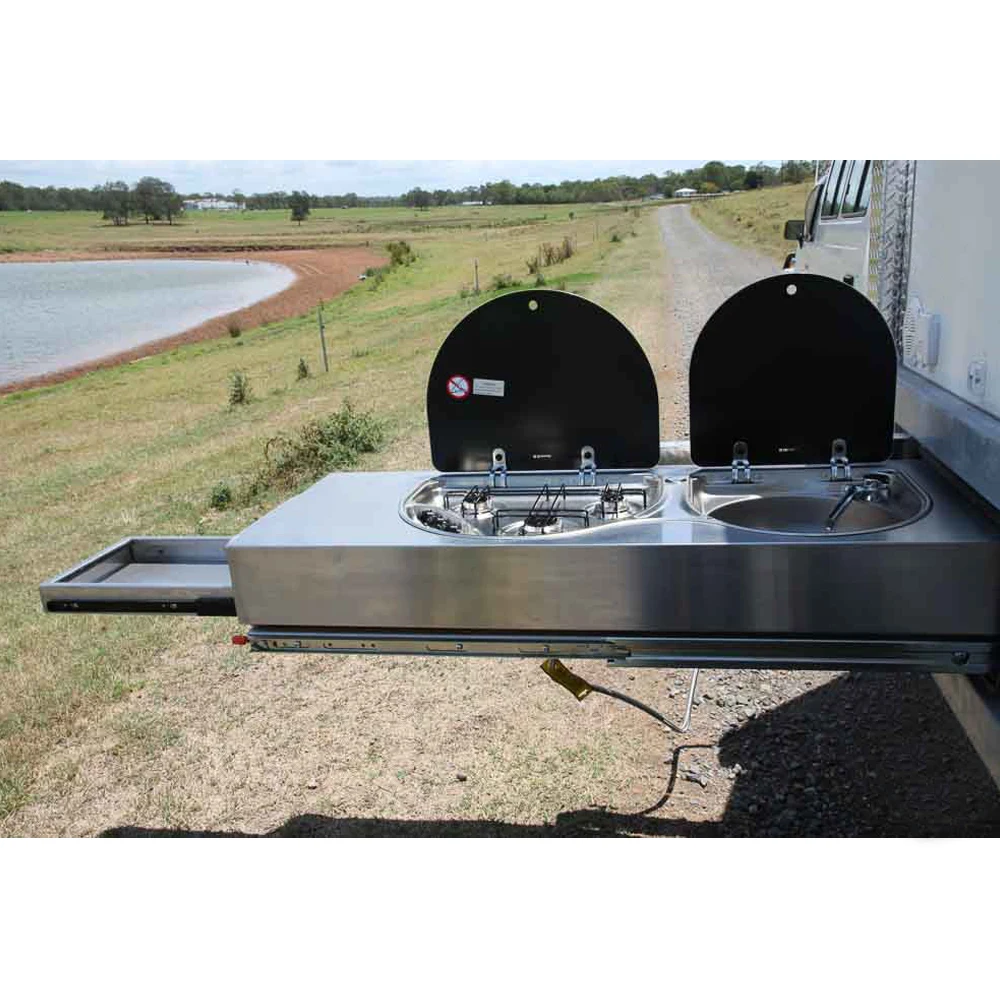 

Custom Made Off Road Camping Trailer Slide Out Kitchen