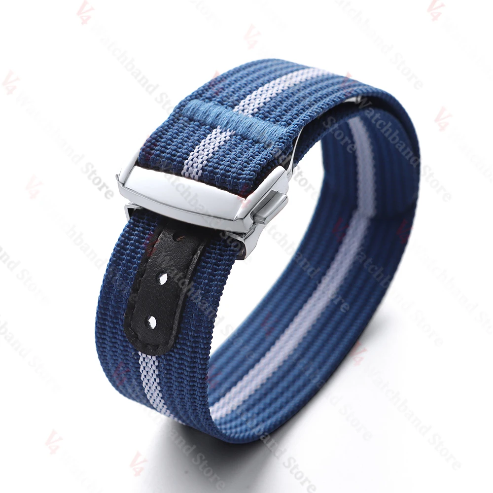 Black Gold Buckle Men's Sports Braided Nylon Watch Band 20mm