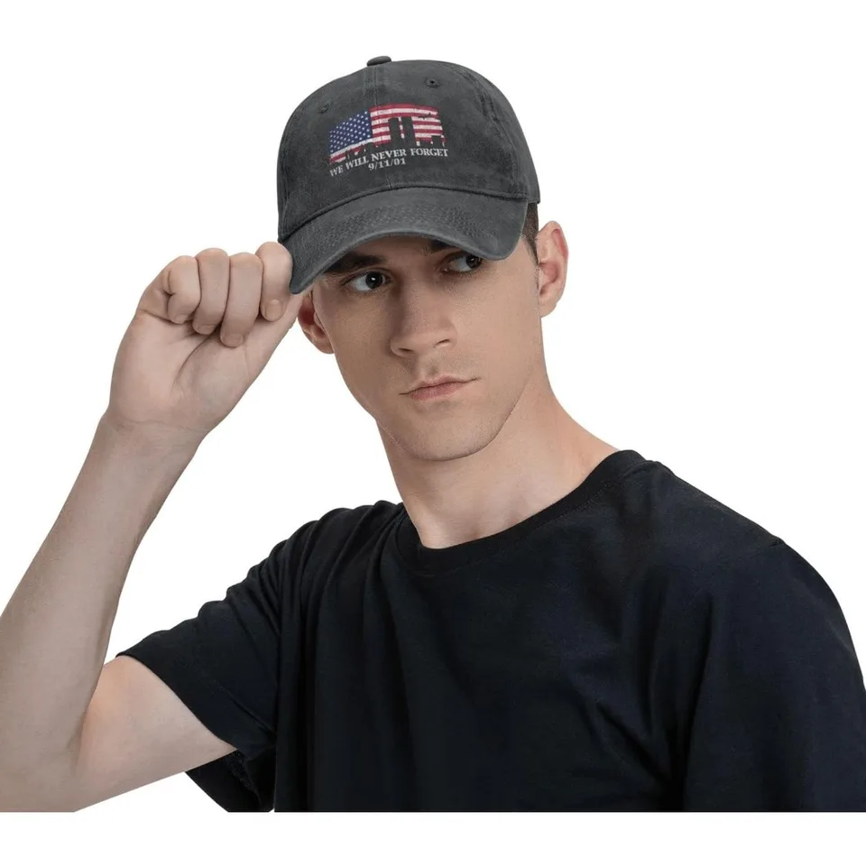 Patriot Day Never Forget 911 Trucker Hat – Adjustable Baseball Cap For Men & Women (One Size Fits Most)