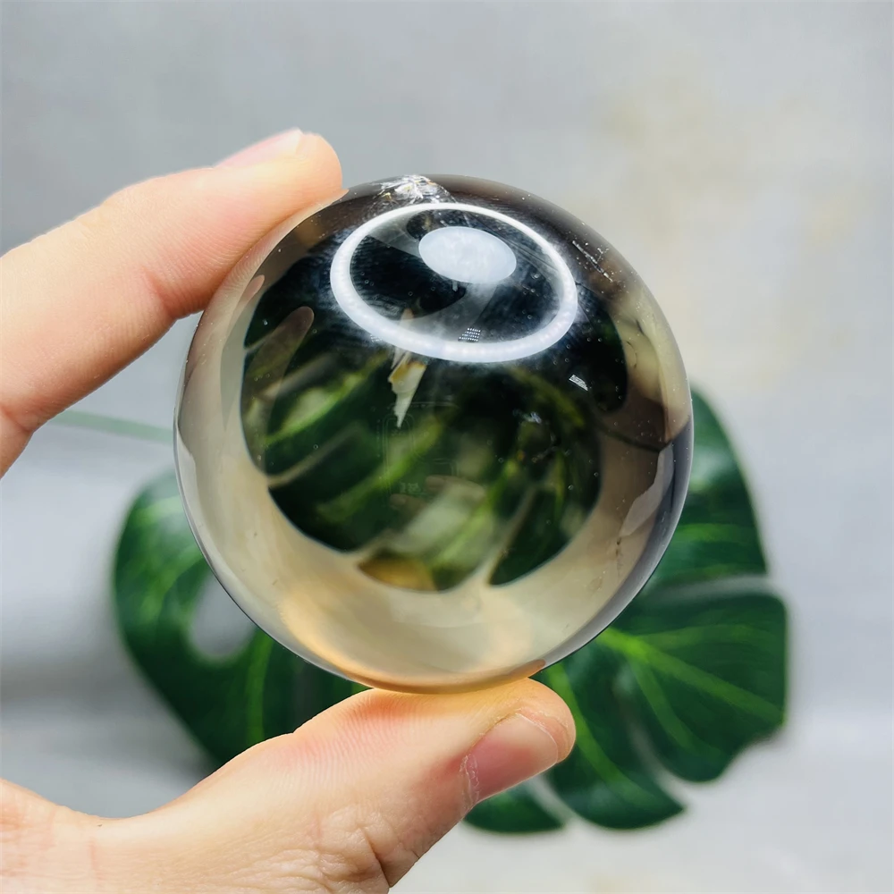 Natural Gemstone Smoke Yellow crystal Ball Rainbow Quartz Hand Polished Home Room Decoration Gift Spiritual Stone Healing 4