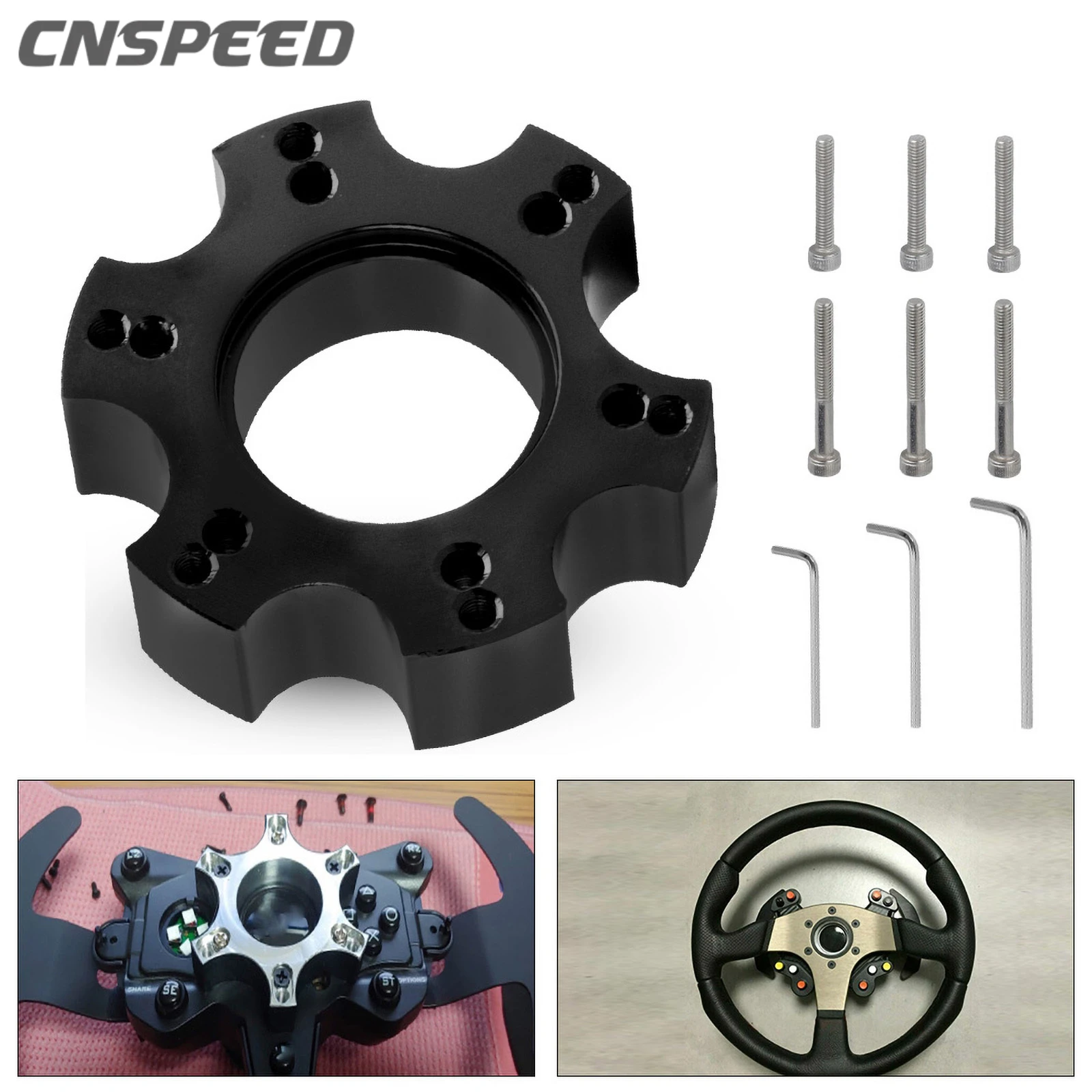CNSPEED 70mm Steering Wheel Spacers Adapter Plate for Thrustmaster